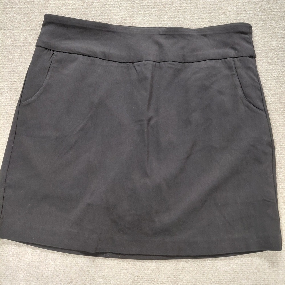 Zac & Rachel Skort Womens MEDIUM Black Skirt W/ Built In Shorts‎ Pockets Casual